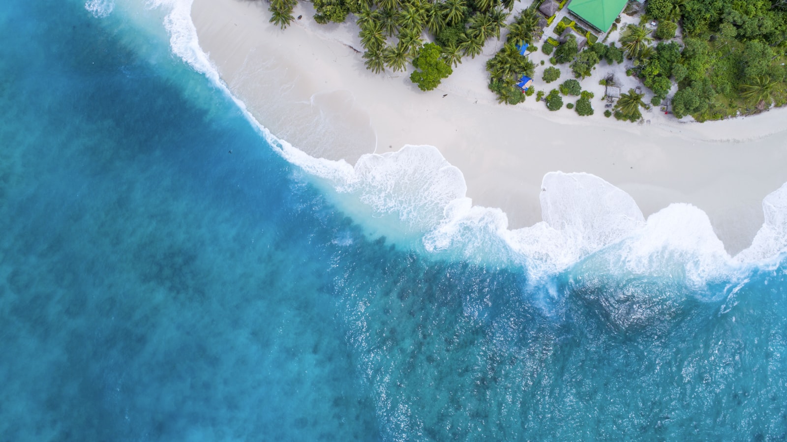 Aerial view of a Tweed Coast headland and beach at sunrise